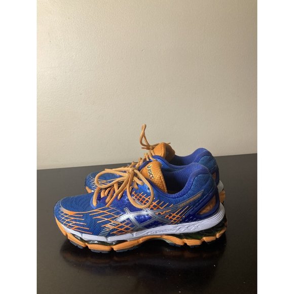 Asics Gel Nimbus 17 Womens Running Shoes Blue Orange Size 6.5 (D) Used - Picture 1 of 11